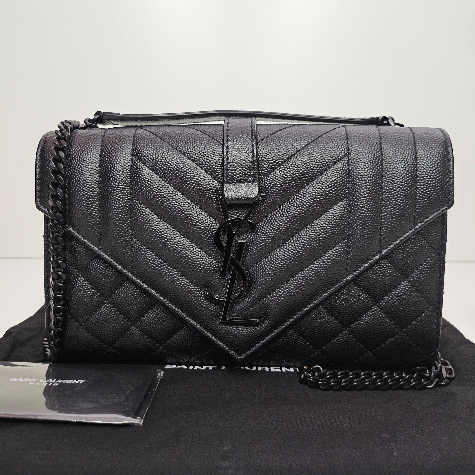 Saint Laurent Small So Black Triquit Envelope Bag