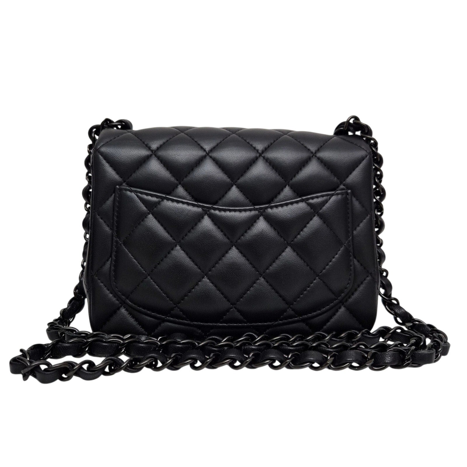 Chanel Lambskin Mini Square So Black Crossbody Bag