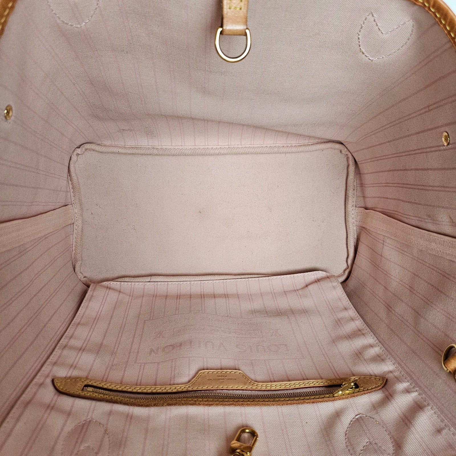 Louis Vuitton Damier Azur Neverfull MM Pink Ballerine Tote