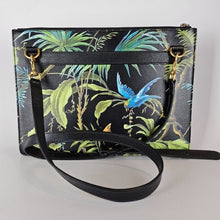 Load image into Gallery viewer, Gucci Tropical Bird Print Capsule Collection Black Leather Messenger Bag
