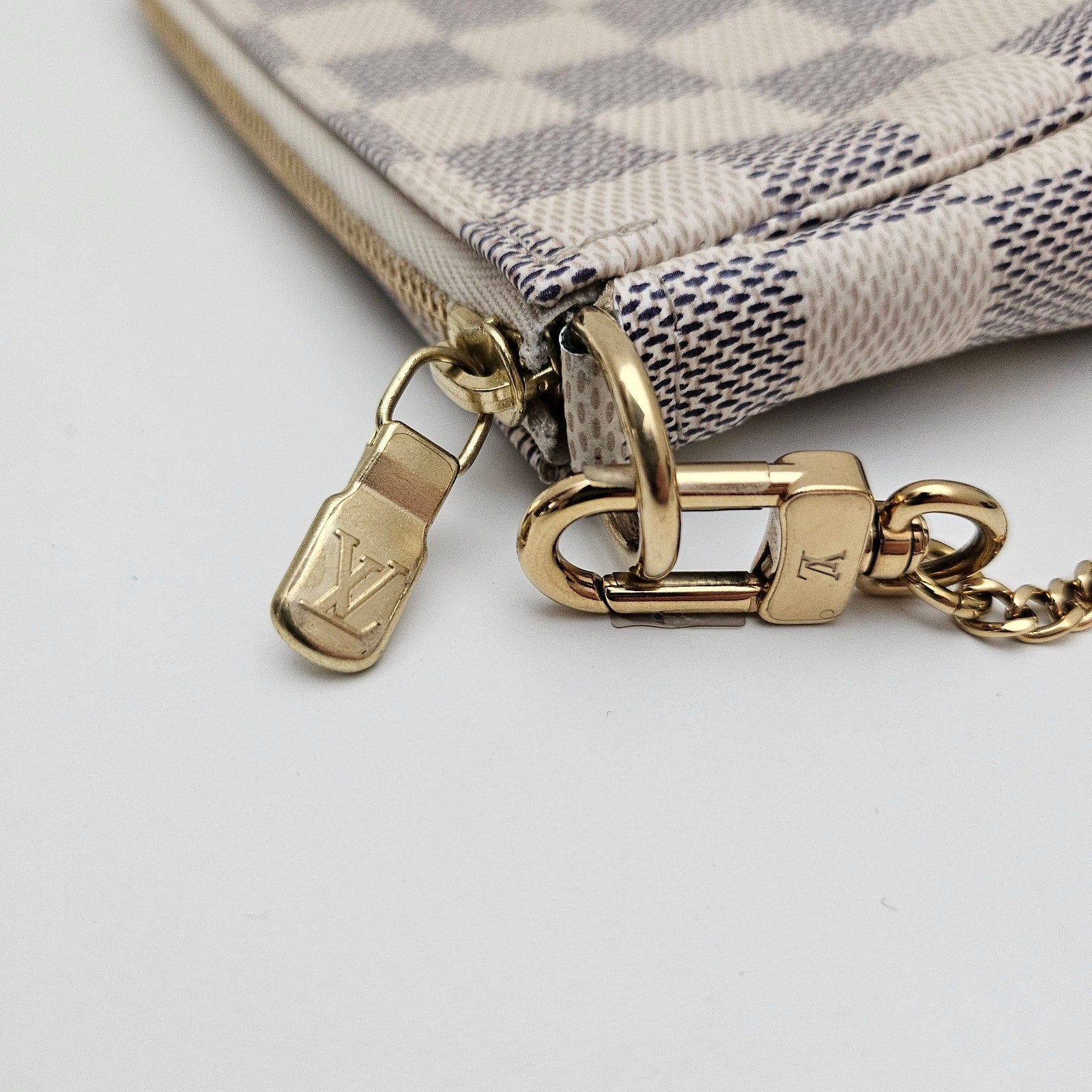 Louis Vuitton Damier Azur Mini Pochette Accessoires White Pouch