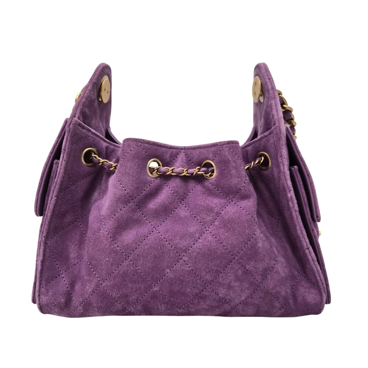 Chanel 25 Mini Purple Suede Shoulder Bag