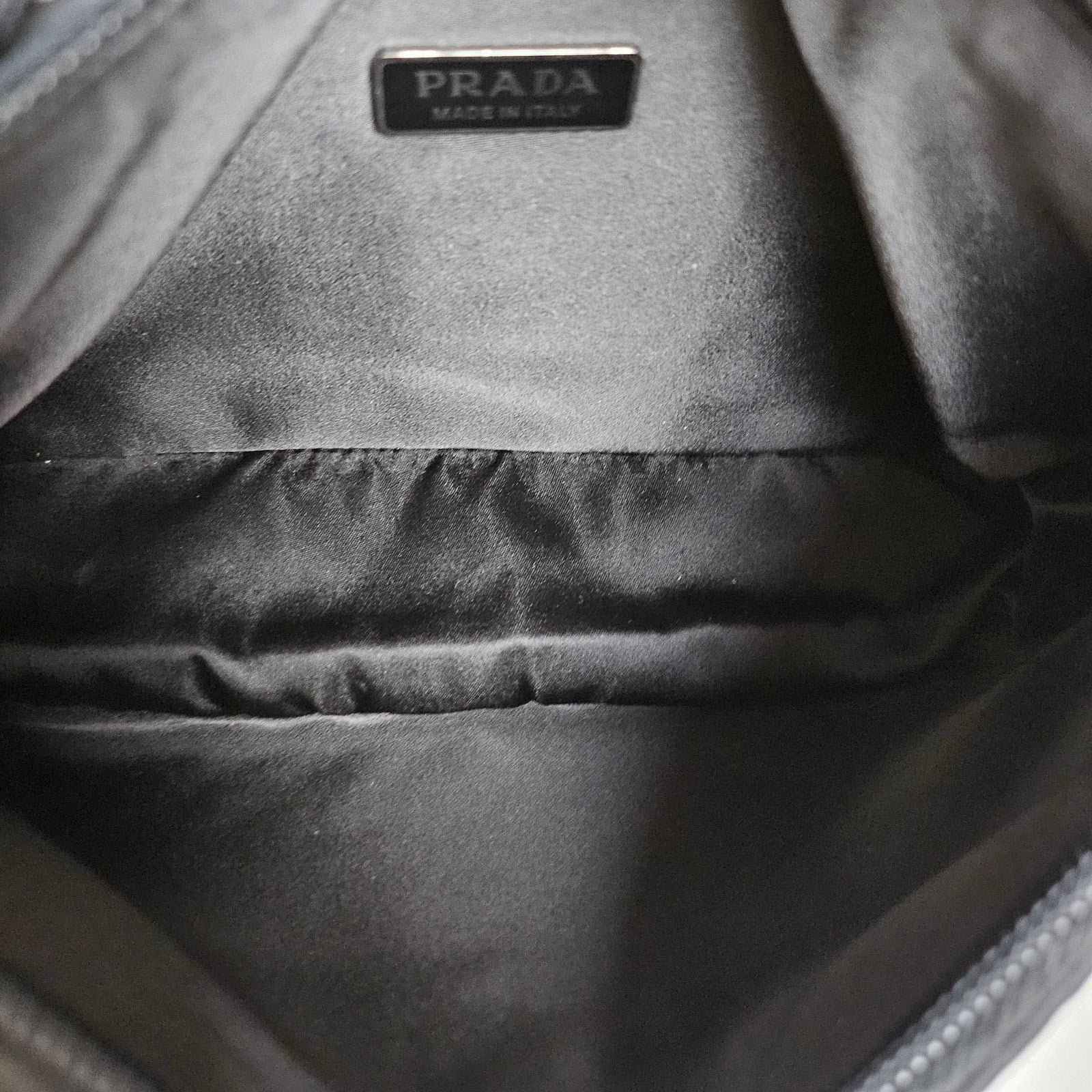 Prada Satin Crystal Mini Re-Edition 2000 Bag Black