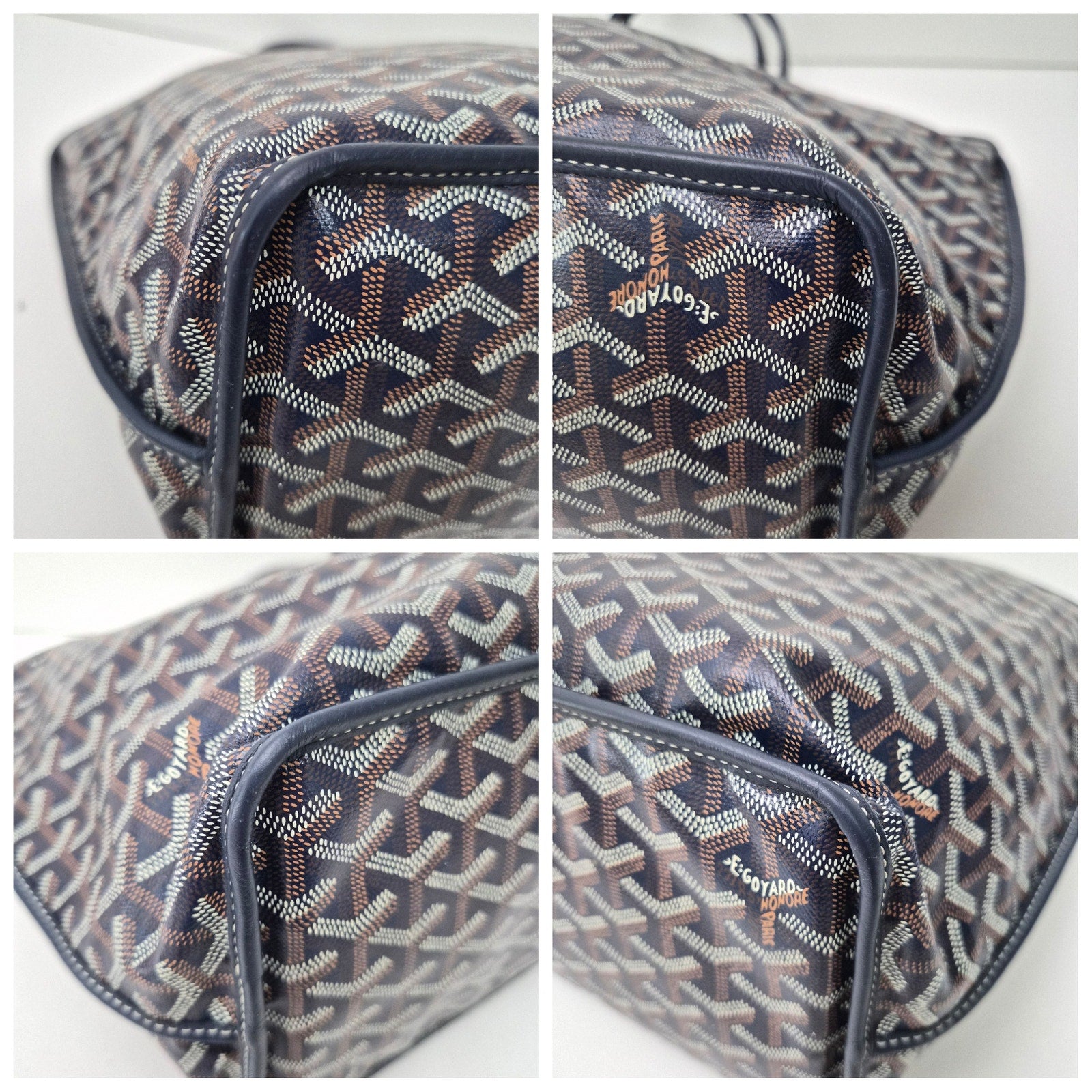 Goyard Reversible Anjou PM Tote Navy