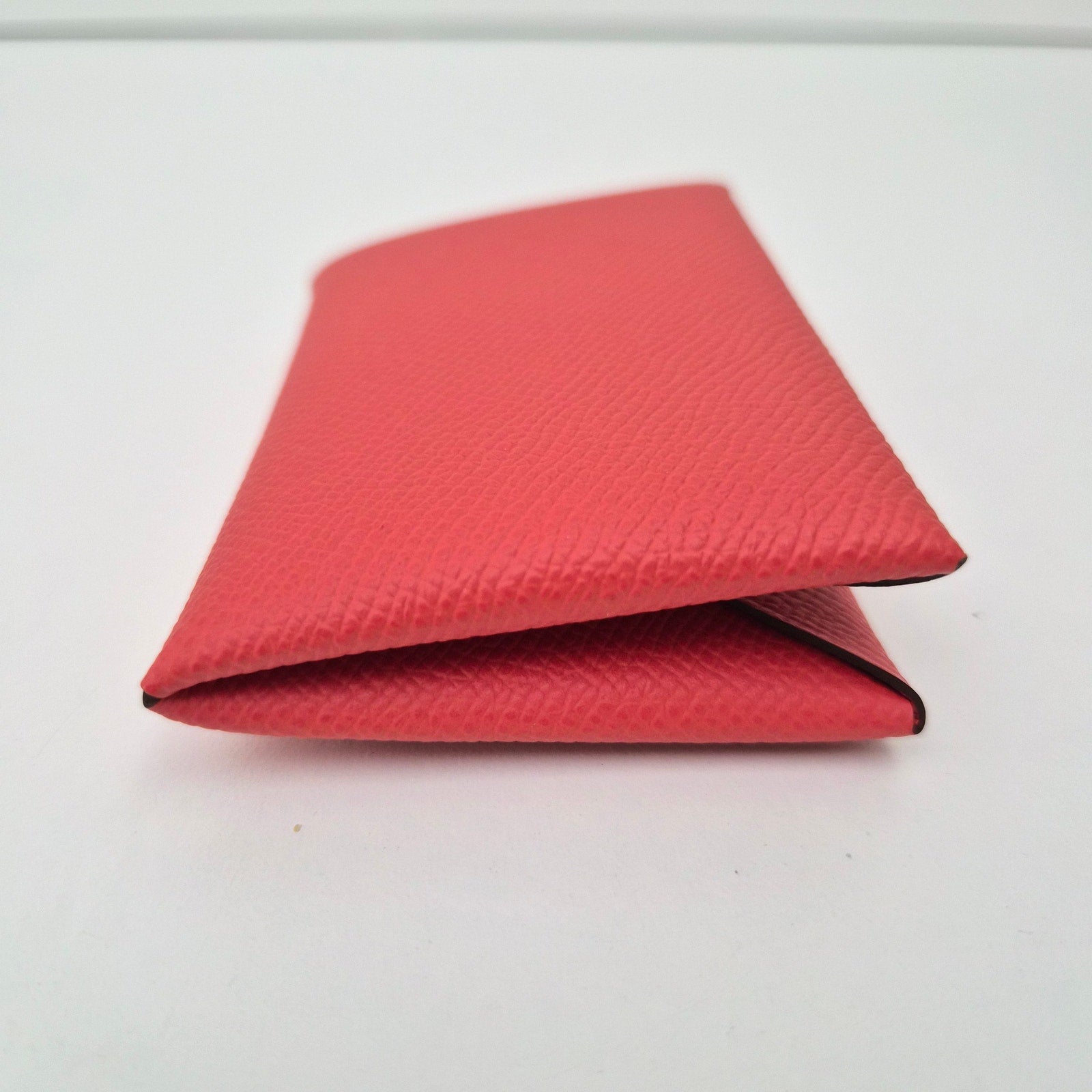 Hermes Epsom Calvi Duo Card Case Capucine