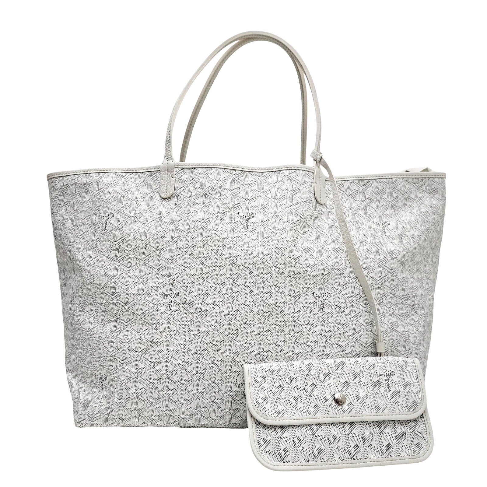 Goyard Saint Louis Goyardine GM Large Tote White