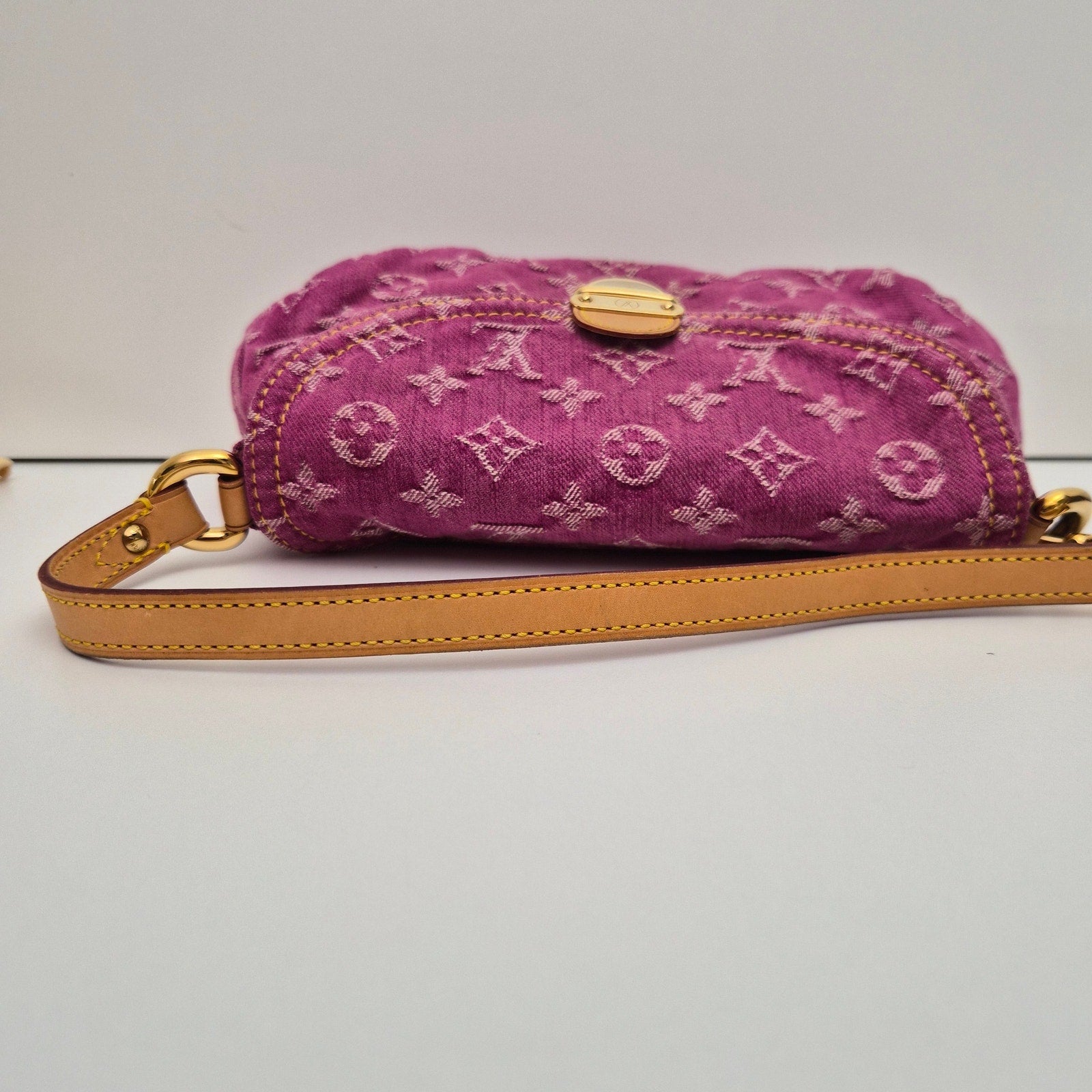 Louis Vuitton Pink Denim Mini Pleaty Shoulder Bag