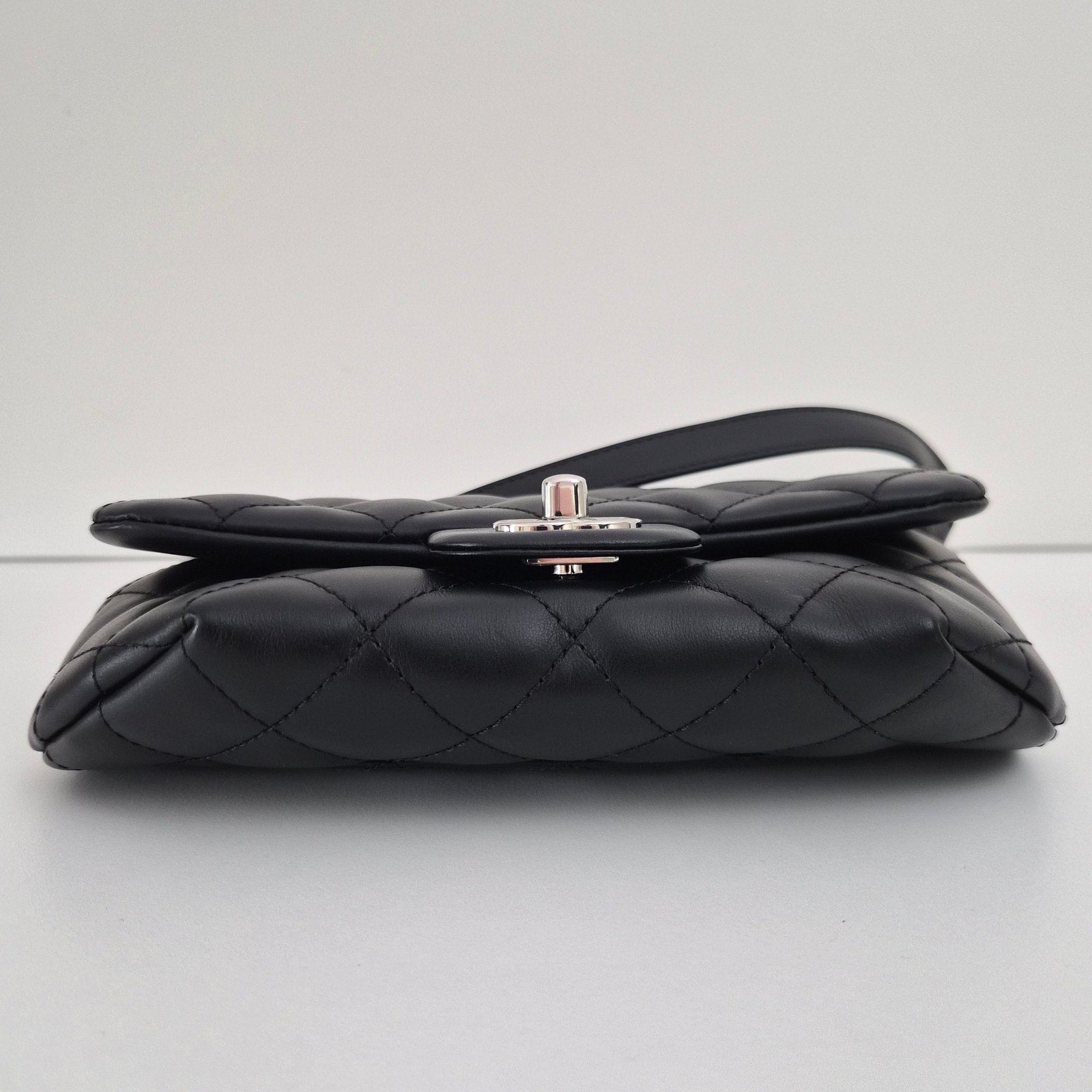 Chanel Quilted Uniform Leather CC Belt Bum Bag Black