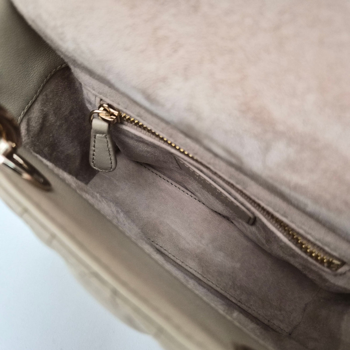 Christian Dior Lambskin Cannage Mini Lady Dior Beige