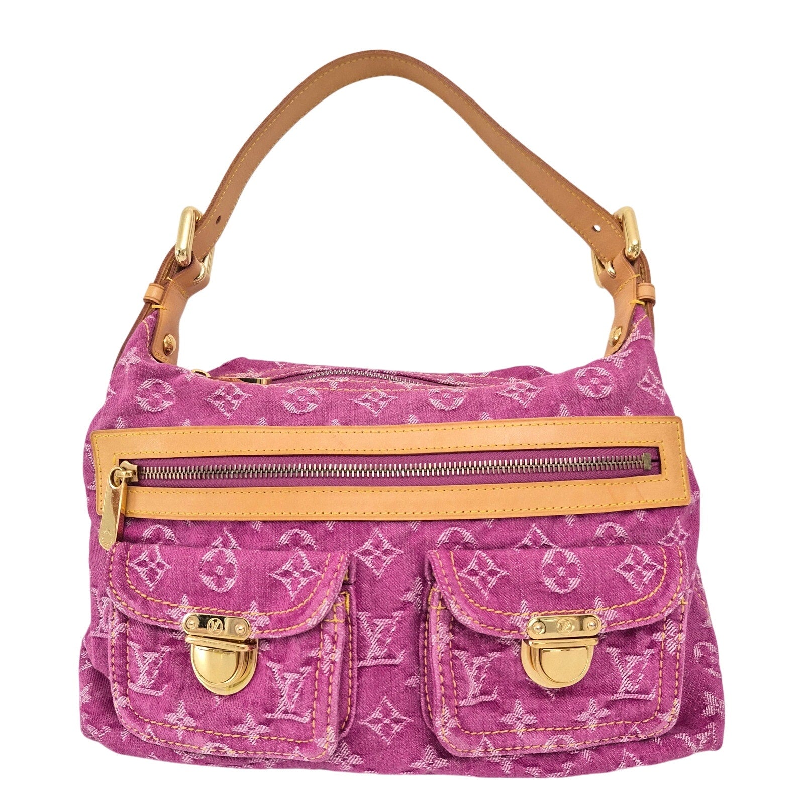 Louis Vuitton Fuchsia Denim Monogram Baggy PM Bag