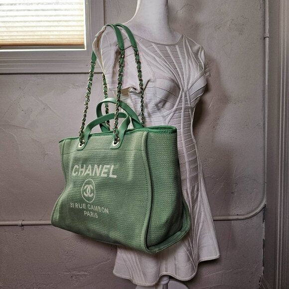 Chanel NM Deauville Medium Tote Pistachio Green