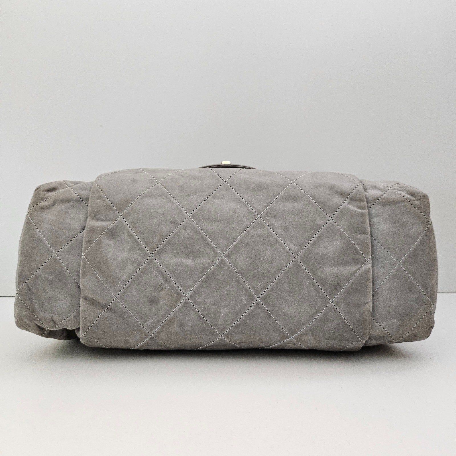 Chanel Grey Calfskin Chic Accordion Small Flap Bag