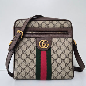 Gucci GG Supreme Monogram Web Small Ophidia Messenger Bag Brown