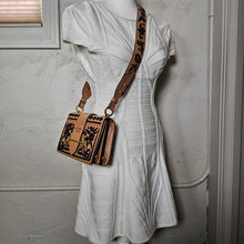 Load image into Gallery viewer, Prada Cahier Caramel Medium Madras Brown And Black Leather Cross Body Bag
