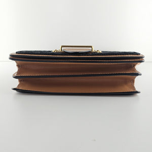 Prada Cahier Caramel Medium Madras Brown And Black Leather Cross Body Bag