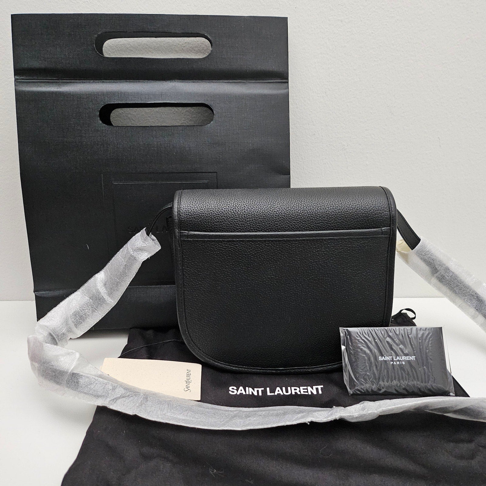 Saint Laurent Grained Calfskin Le Caban Satchel Bag Black