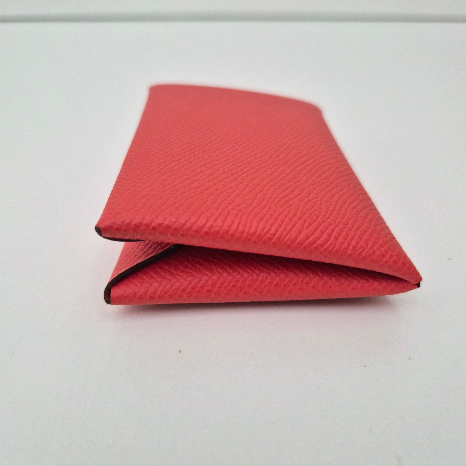 Hermes Epsom Calvi Duo Card Case Capucine
