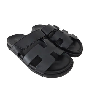Hermès Chypre Sandals Calfskin Black US 6  / EU 36