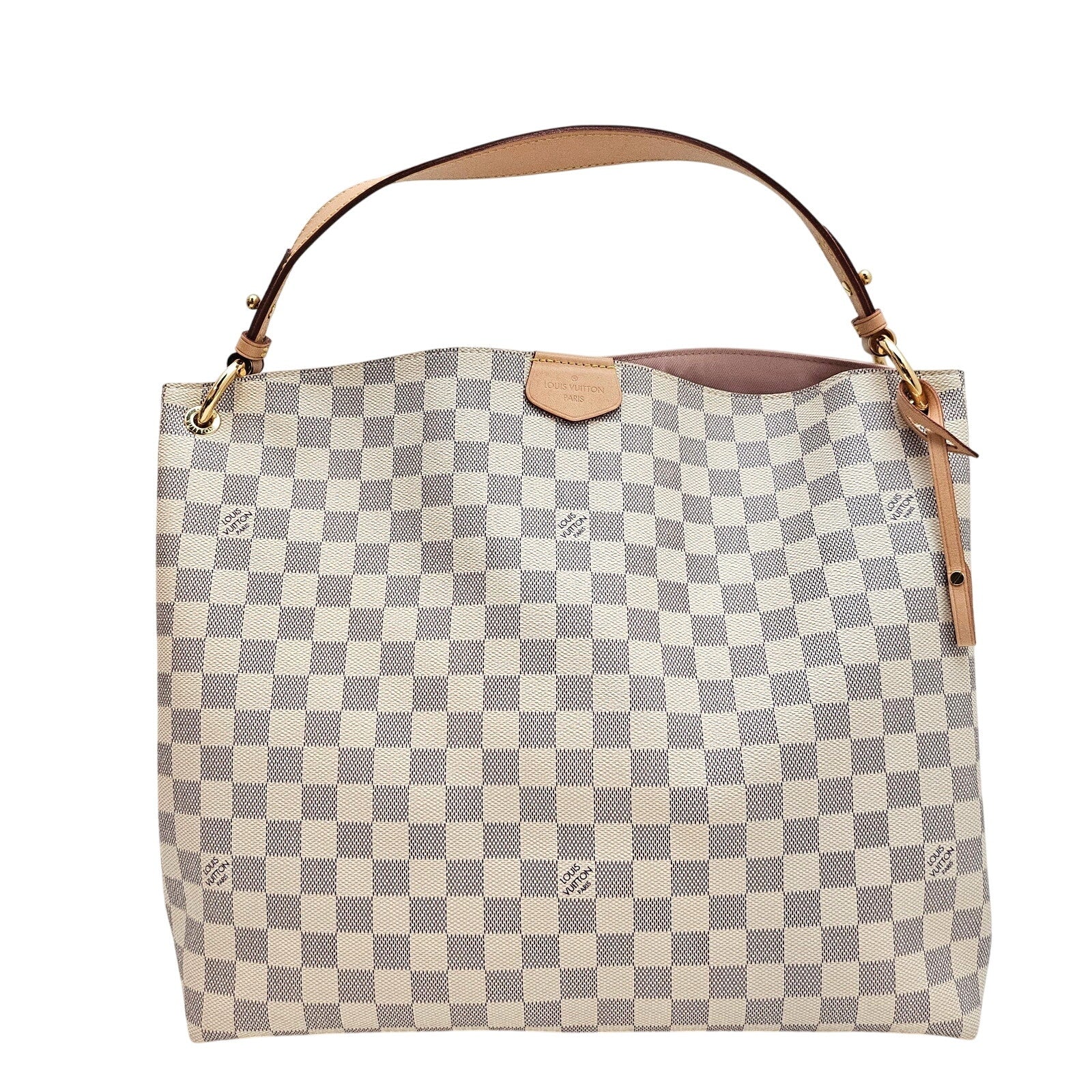 Louis Vuitton Damier Azur Graceful MM Rose Ballerine Shoulder Bag