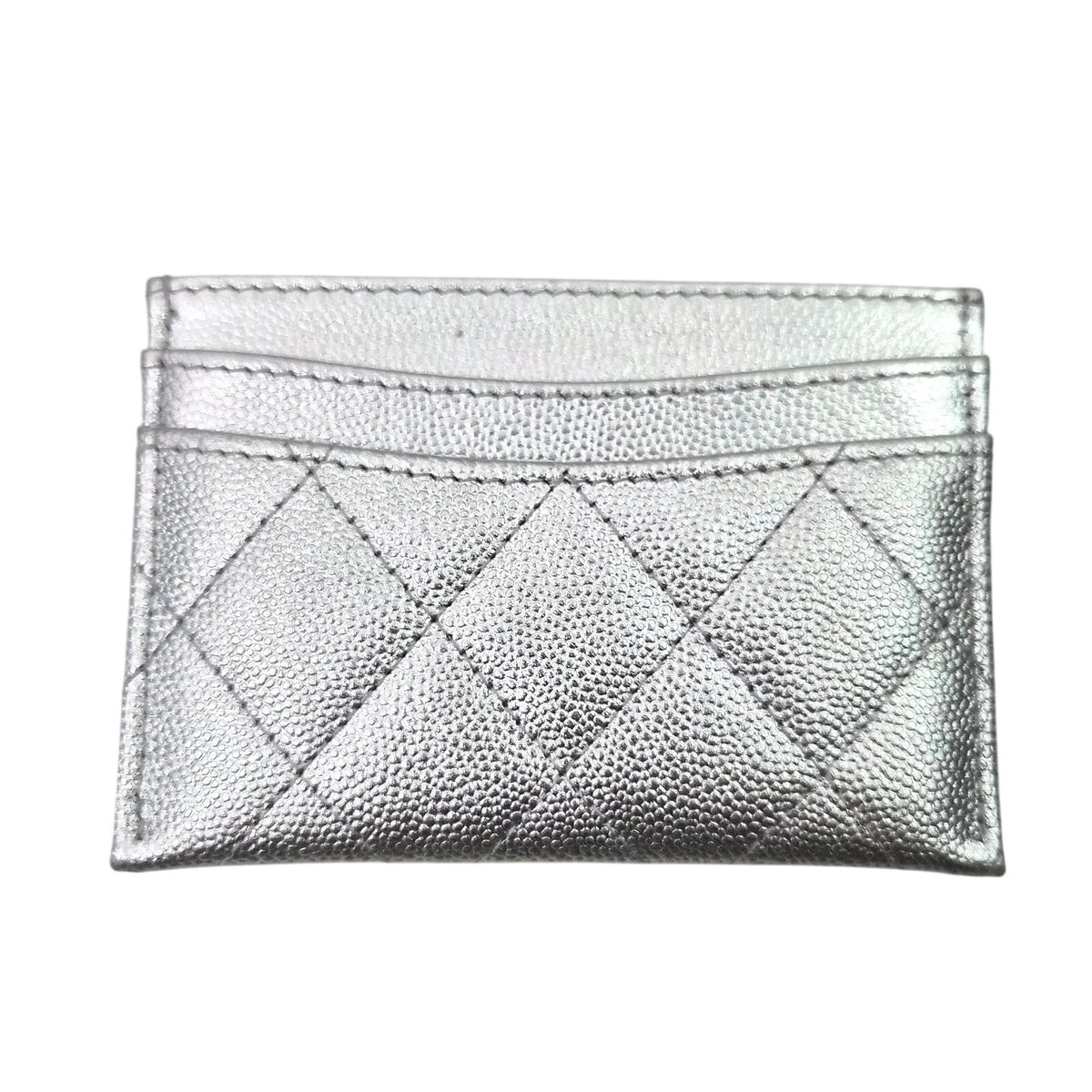 Chanel Silver Caviar Leather Card Holder 2026