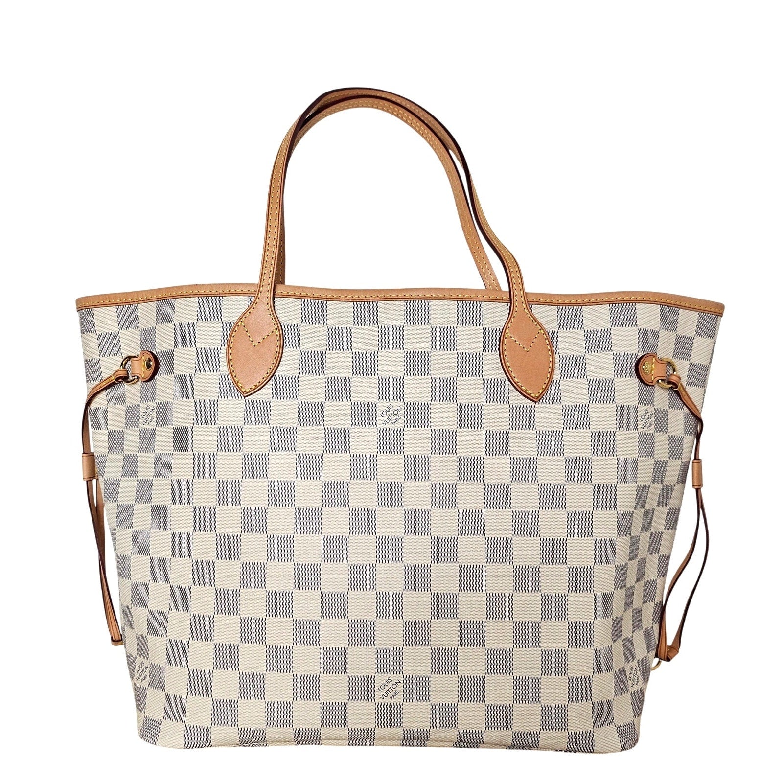 Louis Vuitton Neverfull MM Damier Azur White Tote