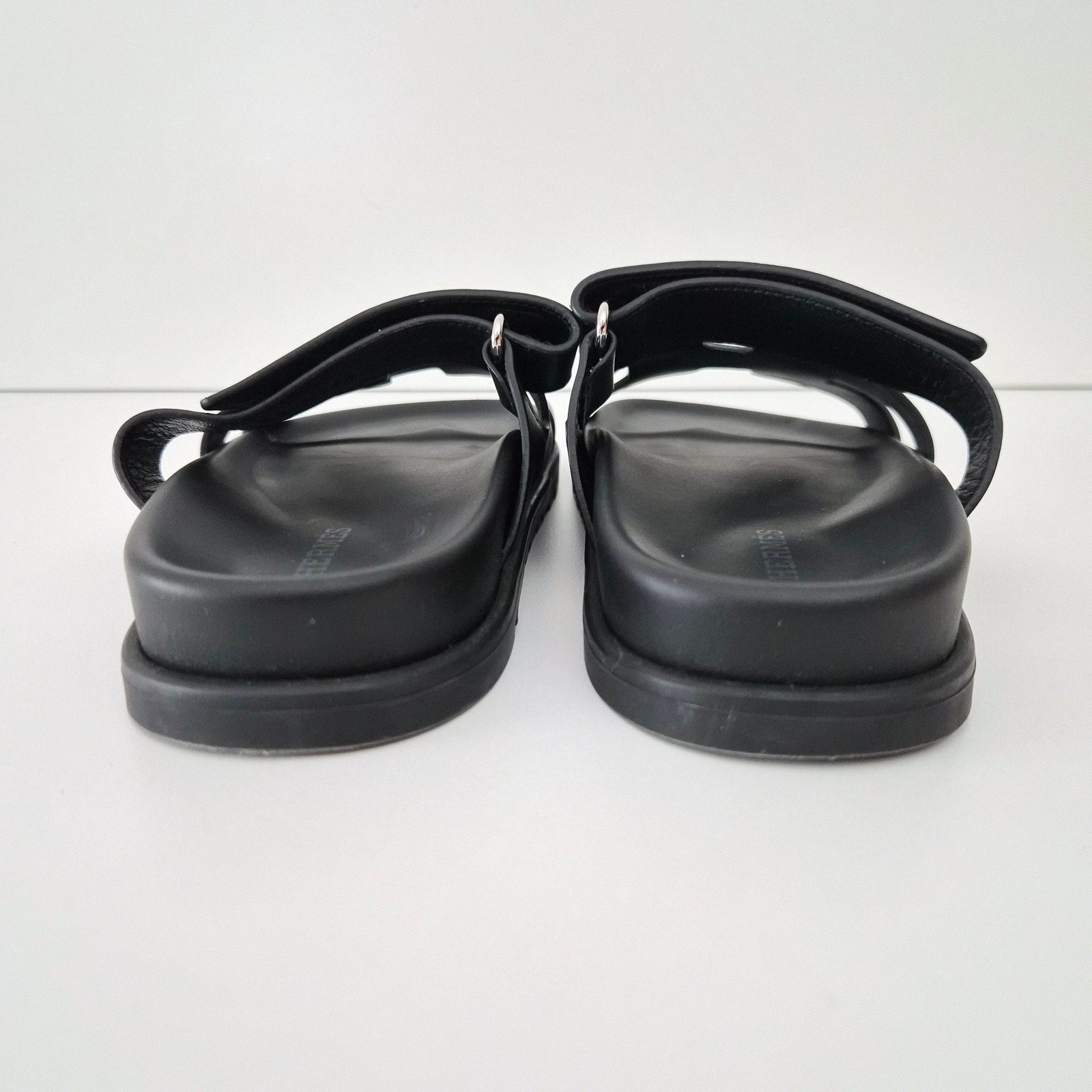 Hermès Chypre Sandals Calfskin Black US 6  / EU 36
