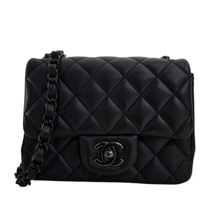 Chanel Lambskin Mini Square So Black Crossbody Bag