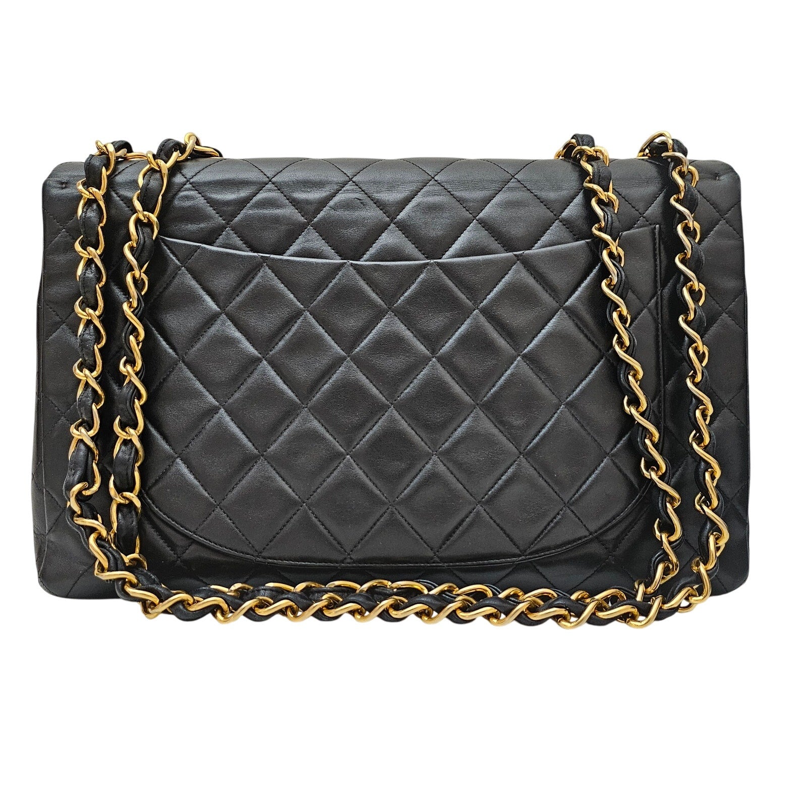 Chanel Lambskin Quilted XL Jumbo Single Flap Black