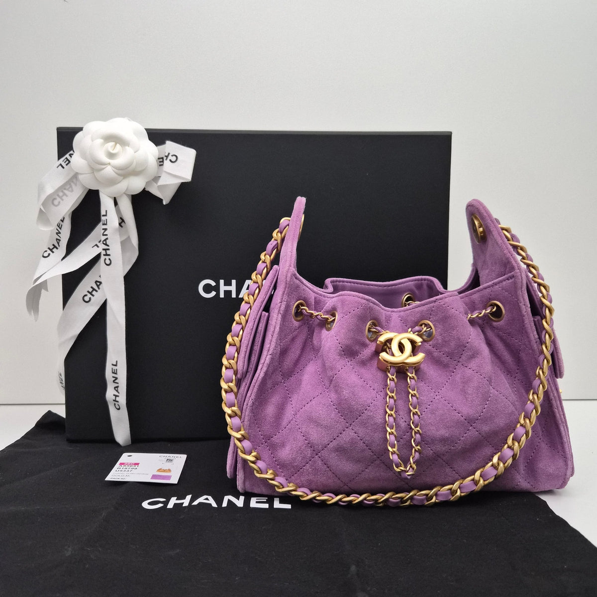 Chanel 25 Mini Purple Suede Shoulder Bag