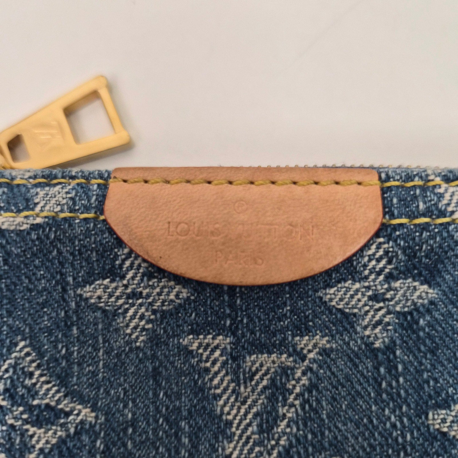 Louis Vuitton Monogram Denim Key Pouch Denim Blue
