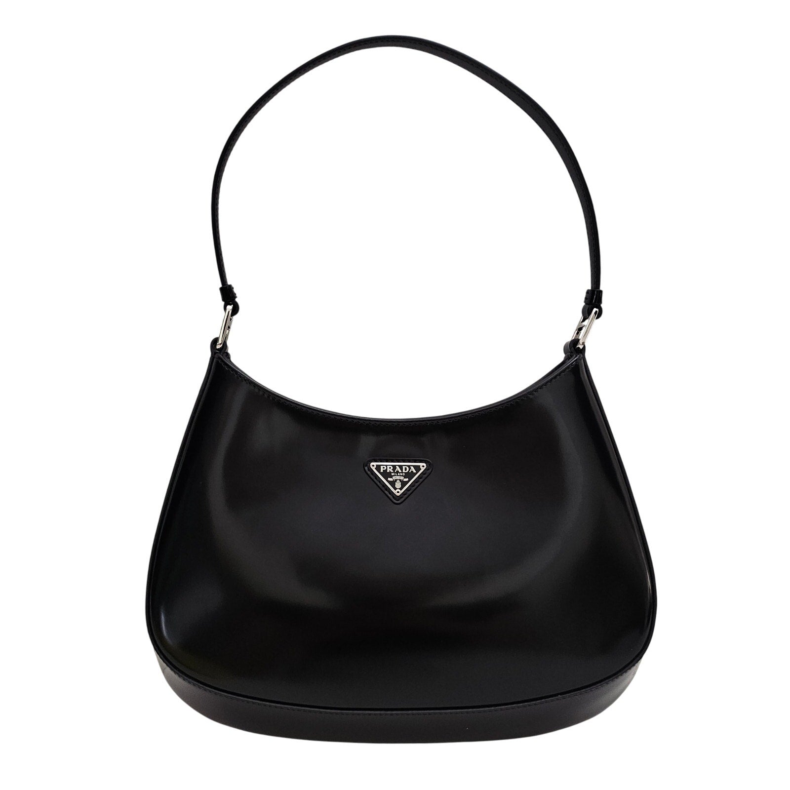 Prada Cleo Small Leather Shoulder Bag Black
