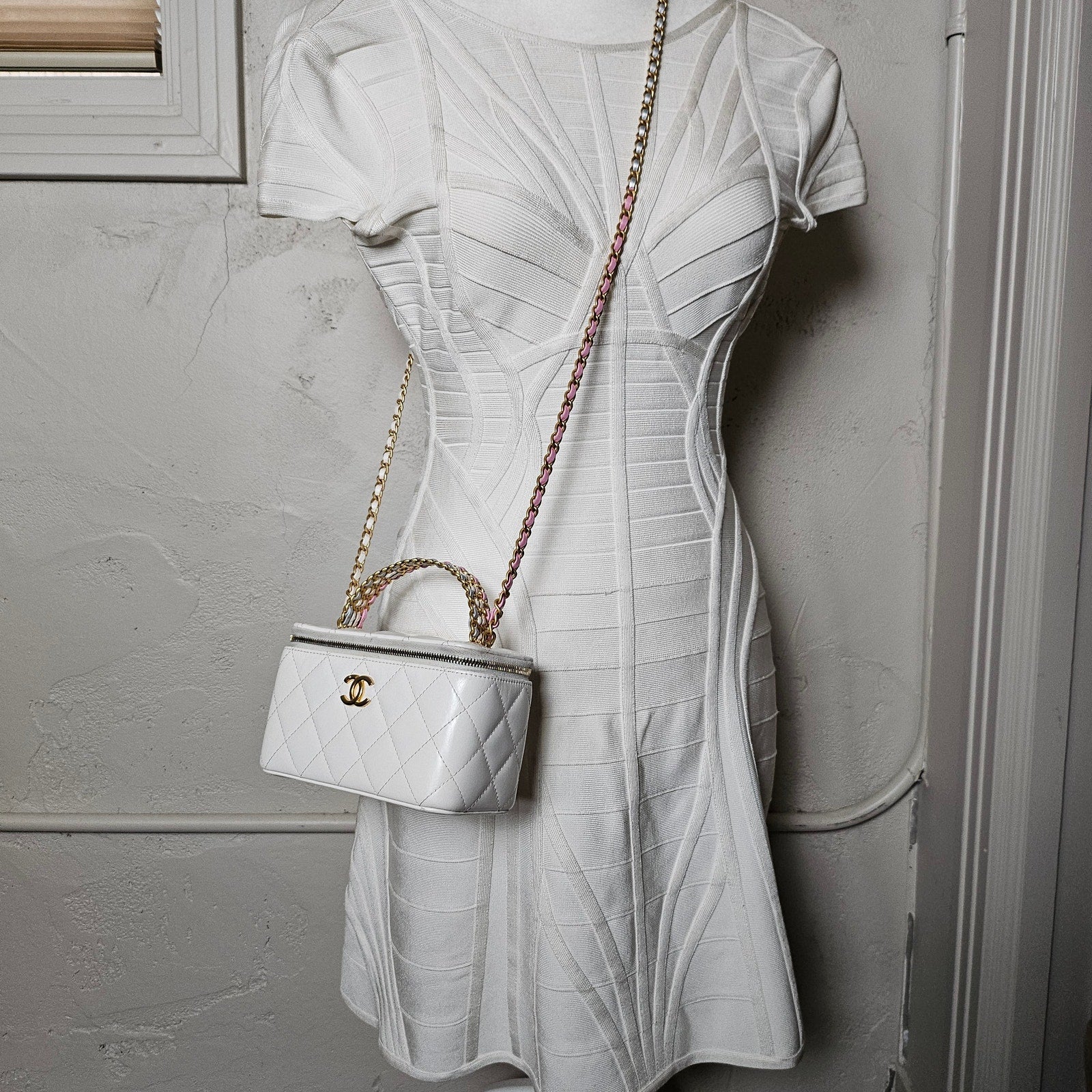 Chanel White Pick Me Up Vanity Crossbody Bag