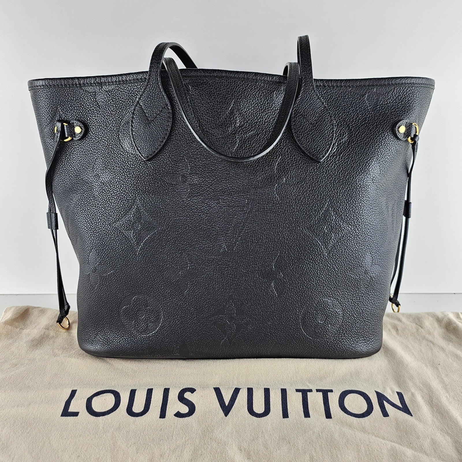 Louis Vuitton Empreinte Monogram Giant Neverfull MM Black Tote