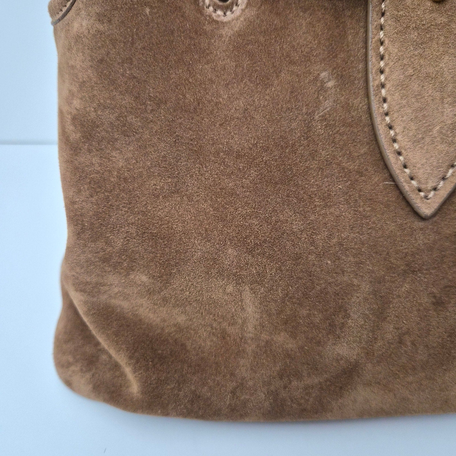 Miu Miu Camoscio Large Aventure Suede Bag Olive Green
