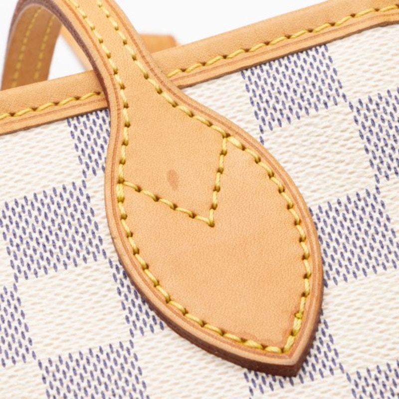 Louis Vuitton Neverfull Pm White Damier Azur Tote