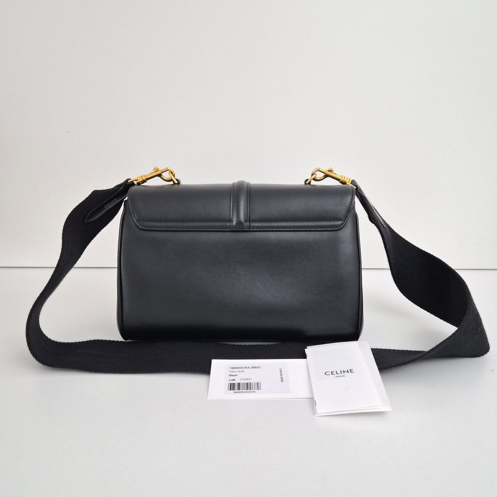Celine Smooth Calfskin Teen Soft 16 Shoulder Bag Black