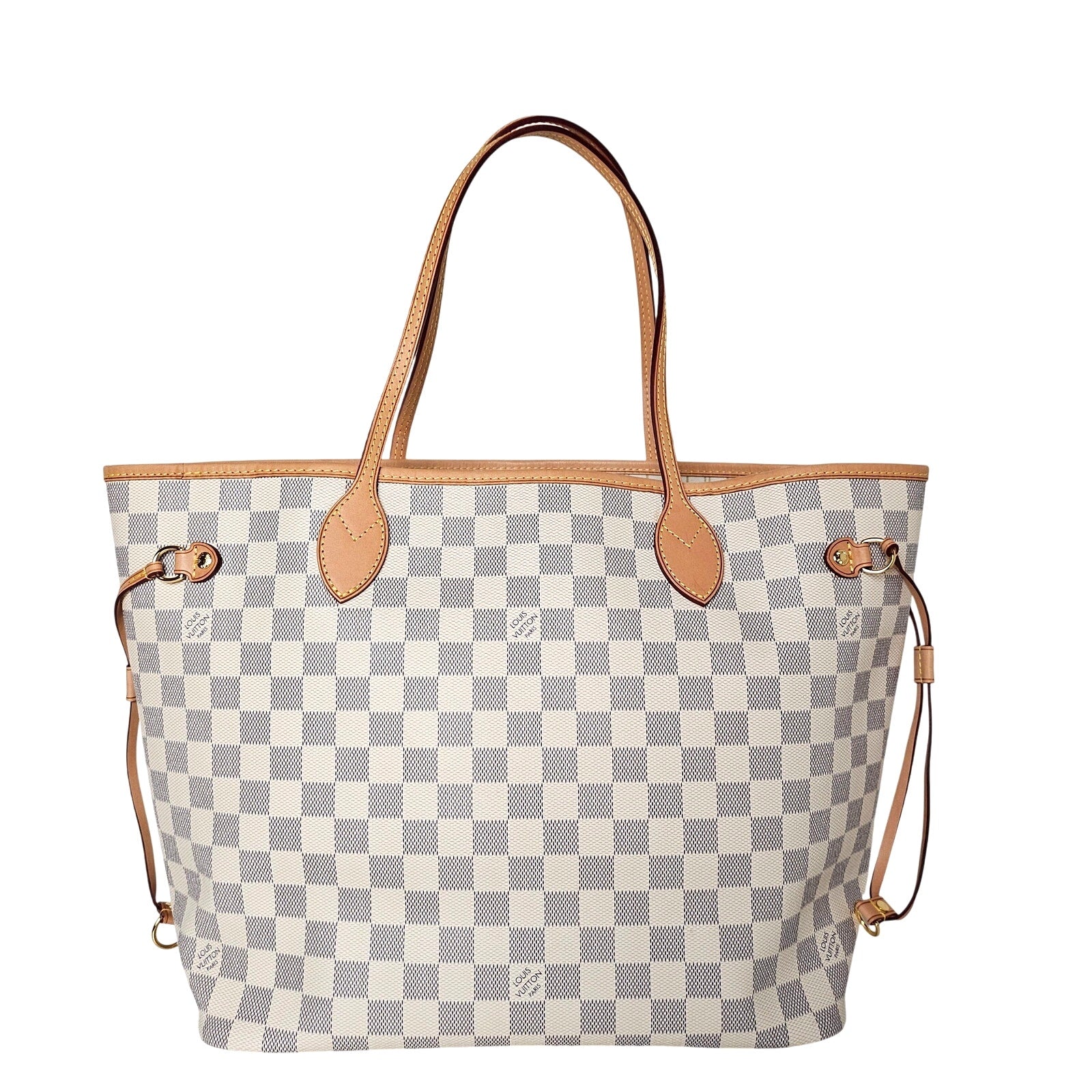 Louis Vuitton Neverfull MM Damier Azur White Tote