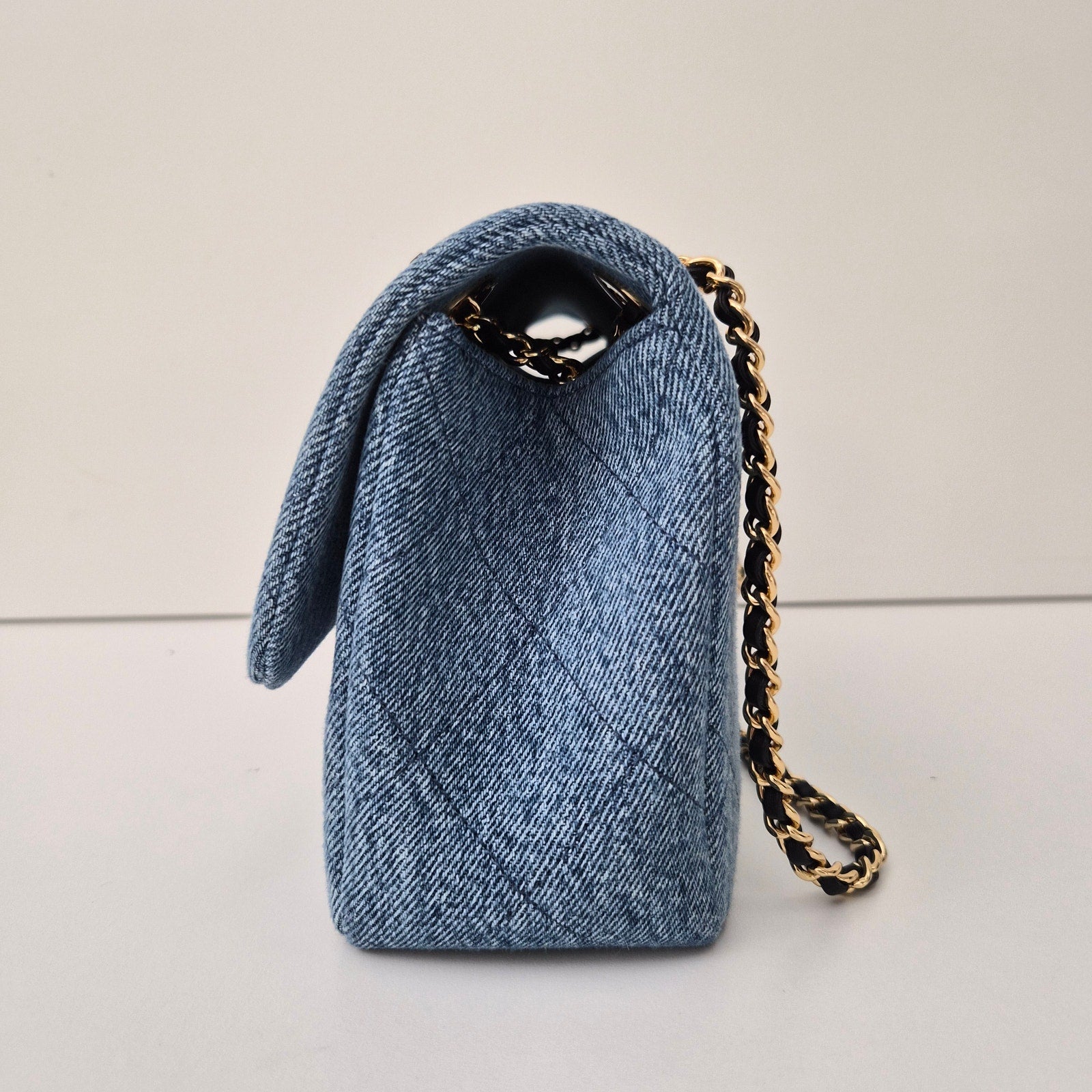 Chanel Denim Quilted Eyes On You Flap Blue