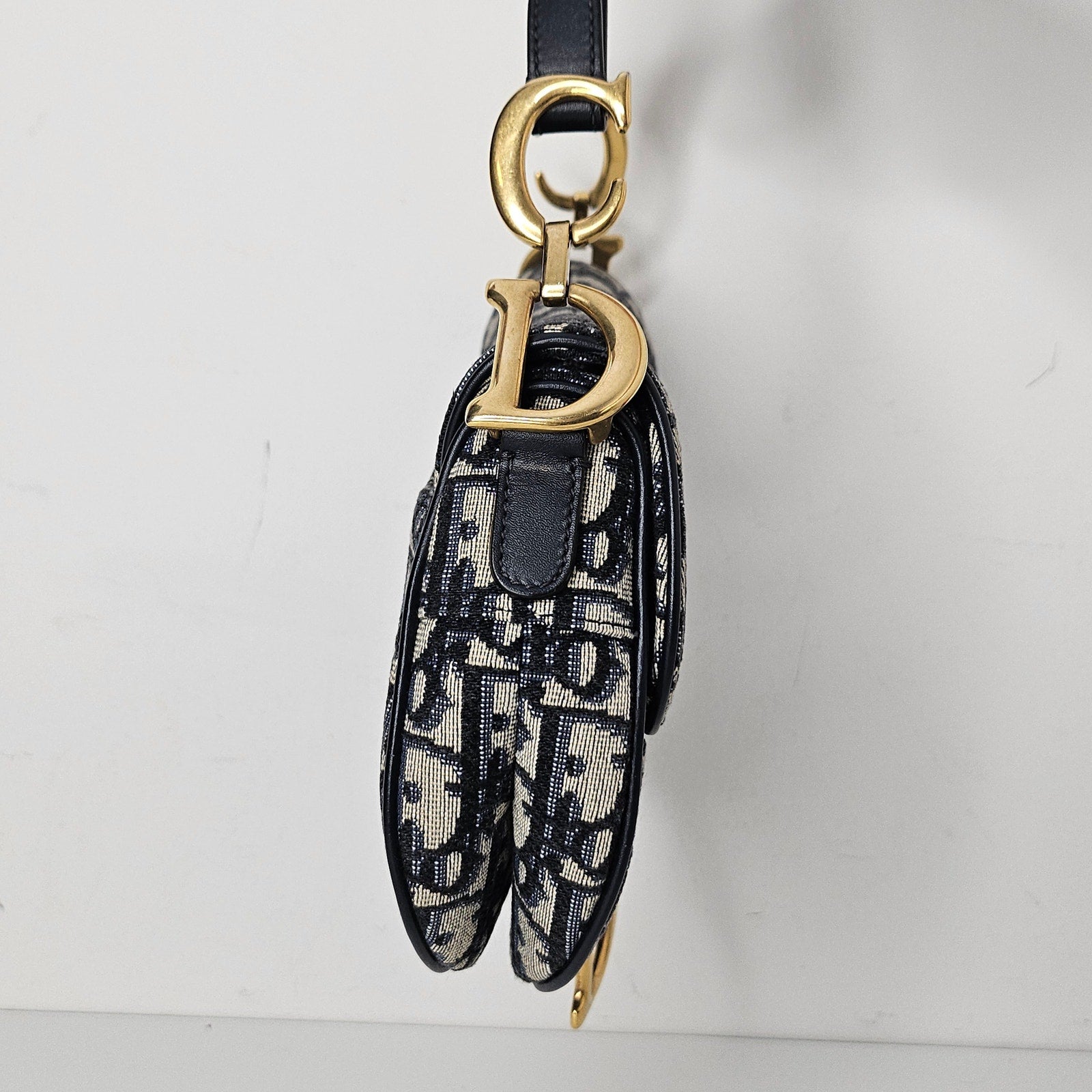 Christian Dior Oblique Mini Saddle Bag Blue