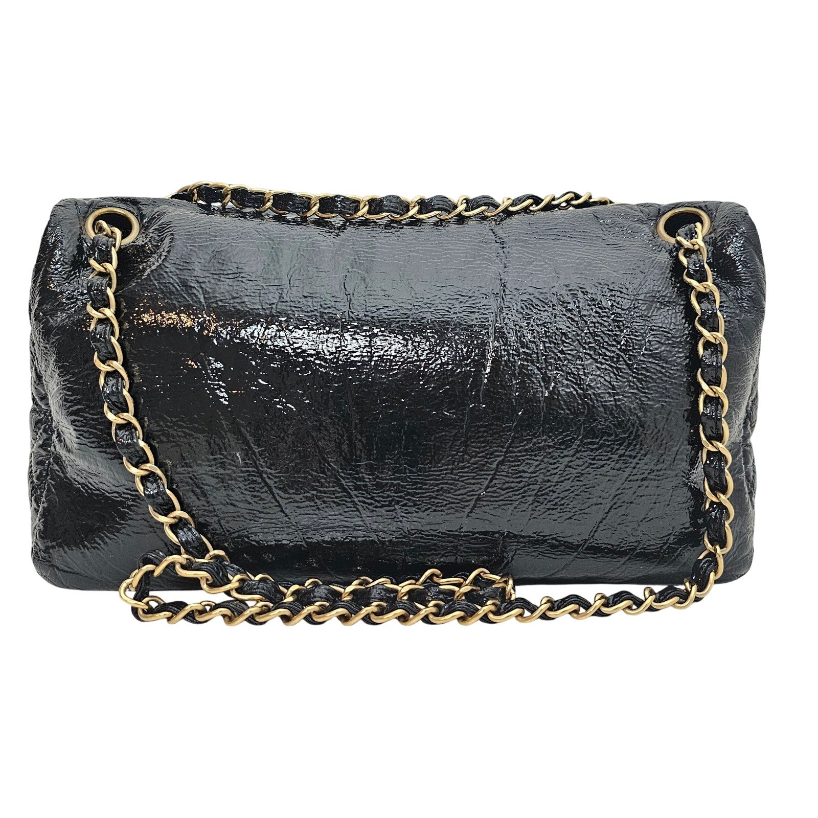 Chanel Vinyl Medium Rock and Chain Flap Black