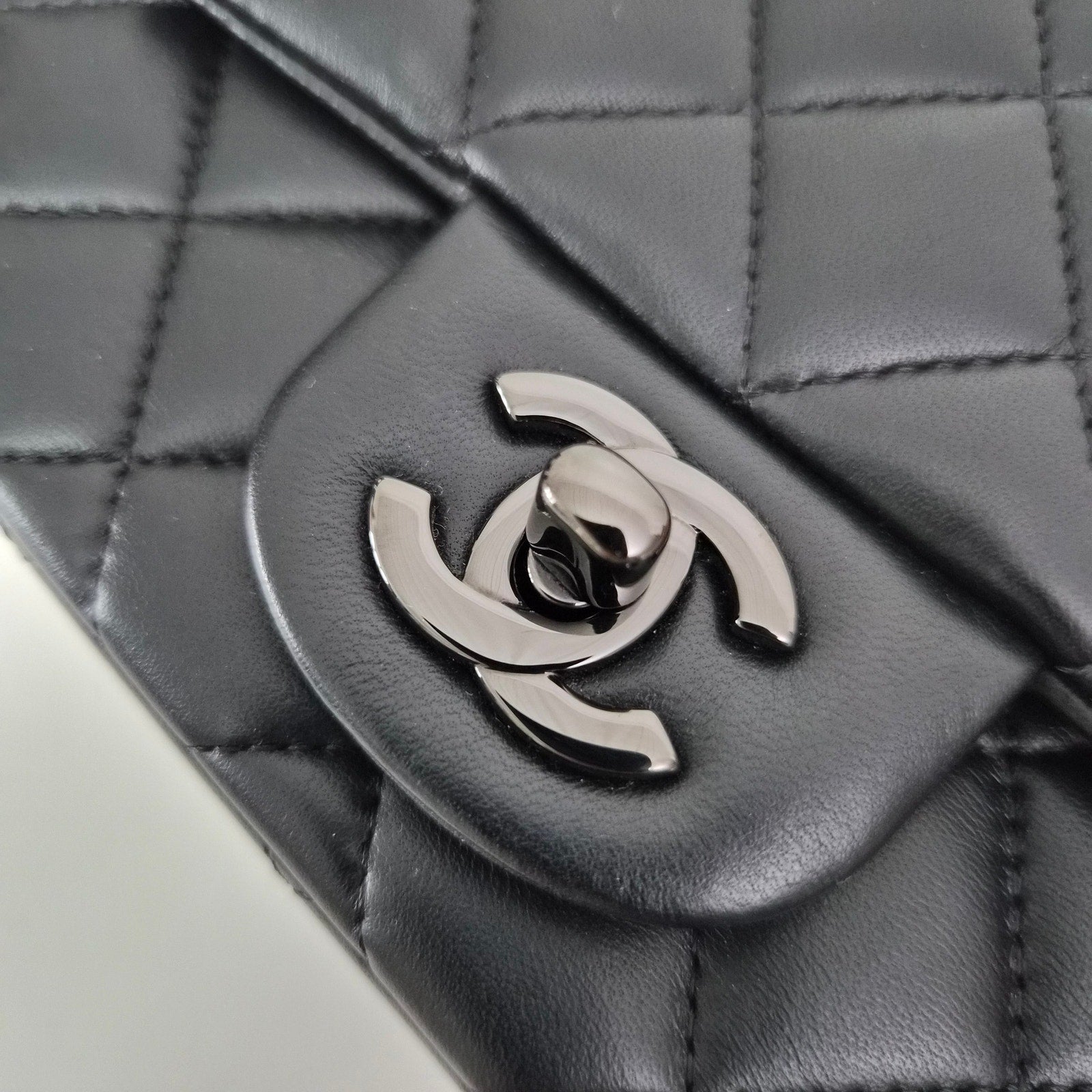 Chanel Lambskin Mini Square So Black Crossbody Bag