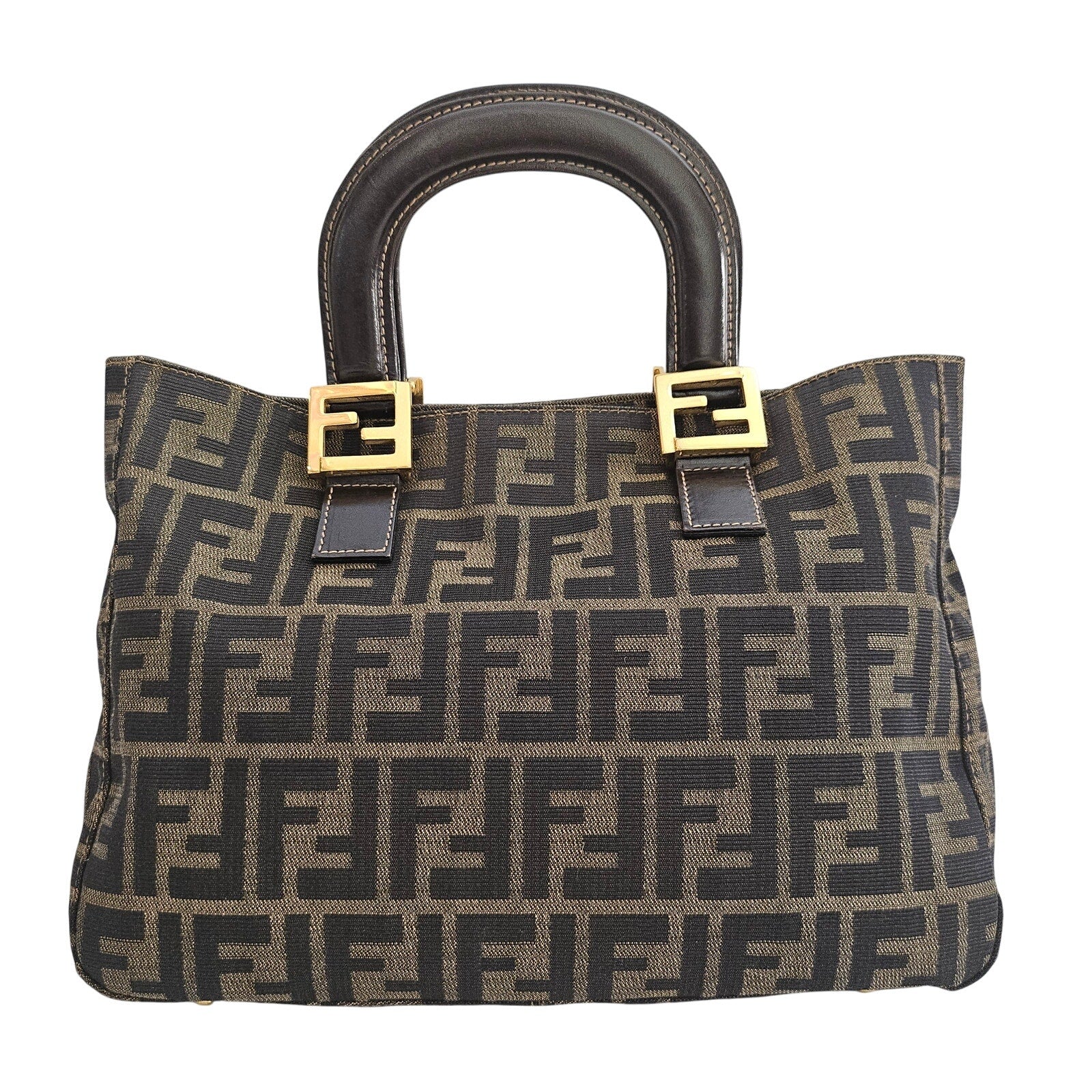 Fendi Zucca Small Holdall Tote Tobacco