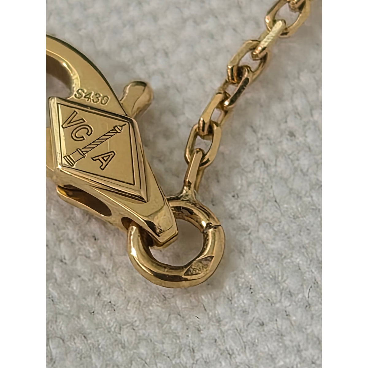 Van Cleef & Arpels 18K Yellow Gold Mother of Pearl Sweet Alhambra Pendant Necklace