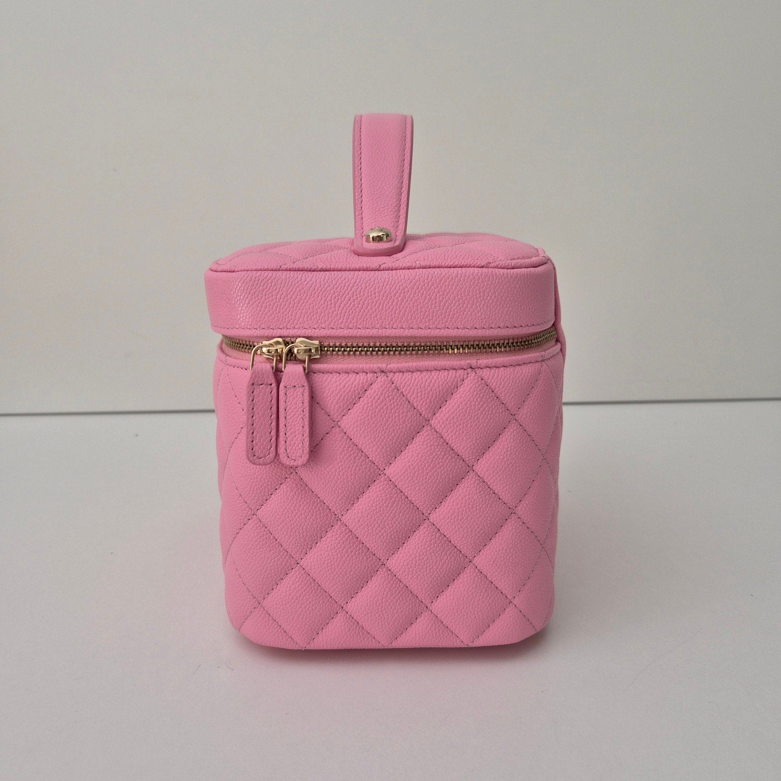 Chanel Caviar Quilted Large Vanity Bag with Mirror Pink NWT