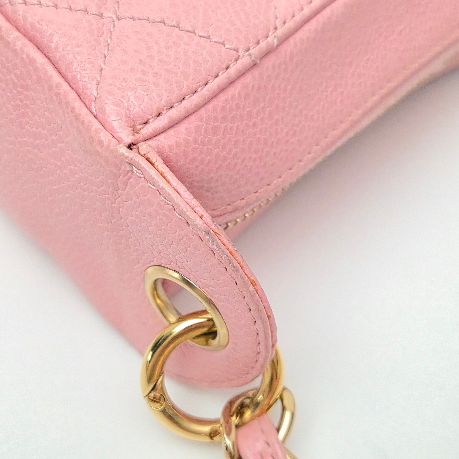 Chanel Vintage Timeless CC Shoulder Bag Pink Caviar Gold Hardware