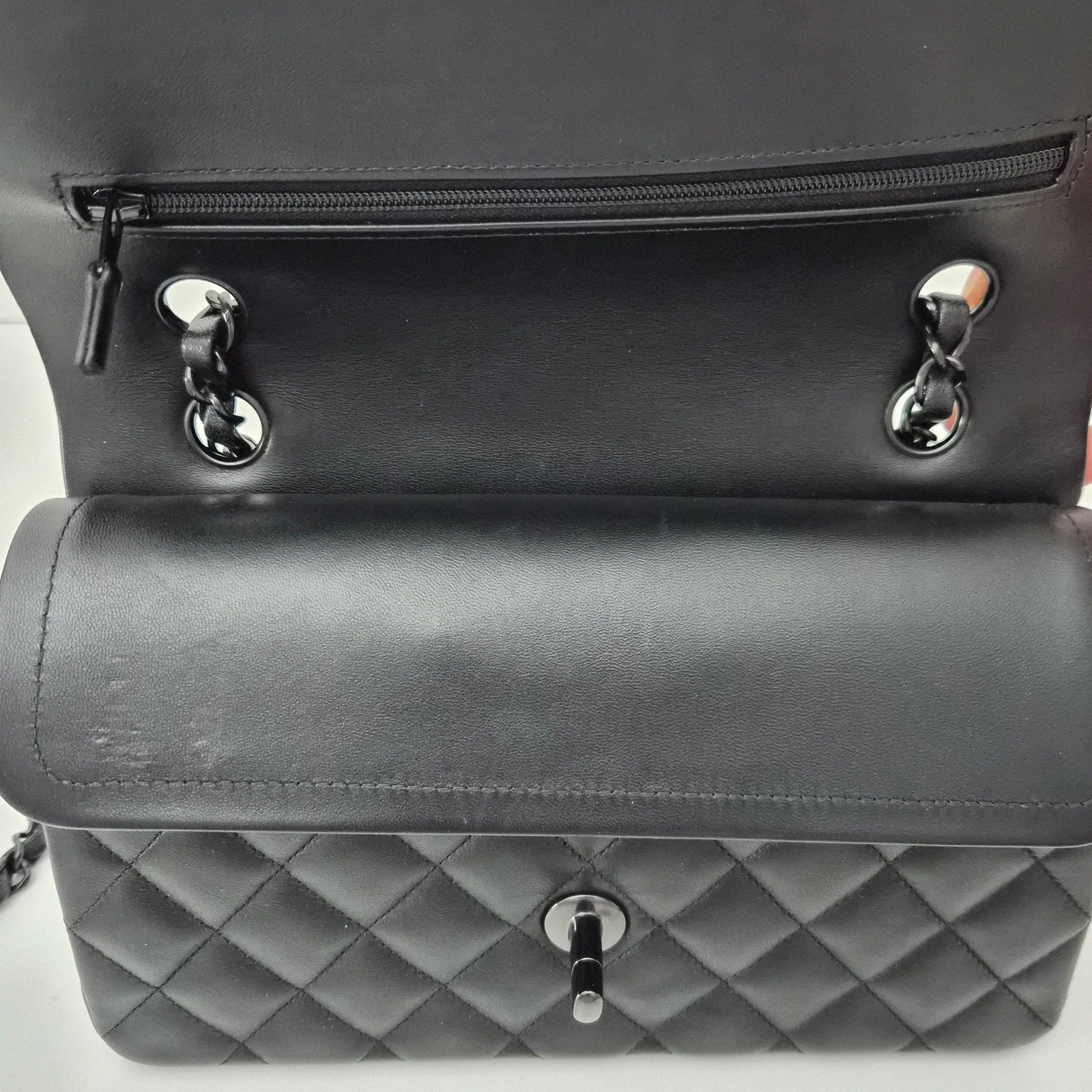 Chanel So Black Lambskin Small Classic Flap