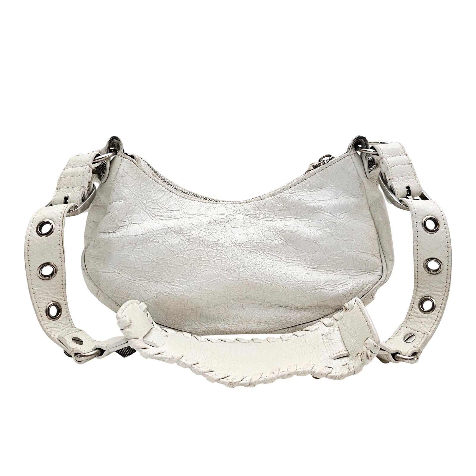 Balenciaga  Agneau Arena Le Cagole Shoulder Bag XS White