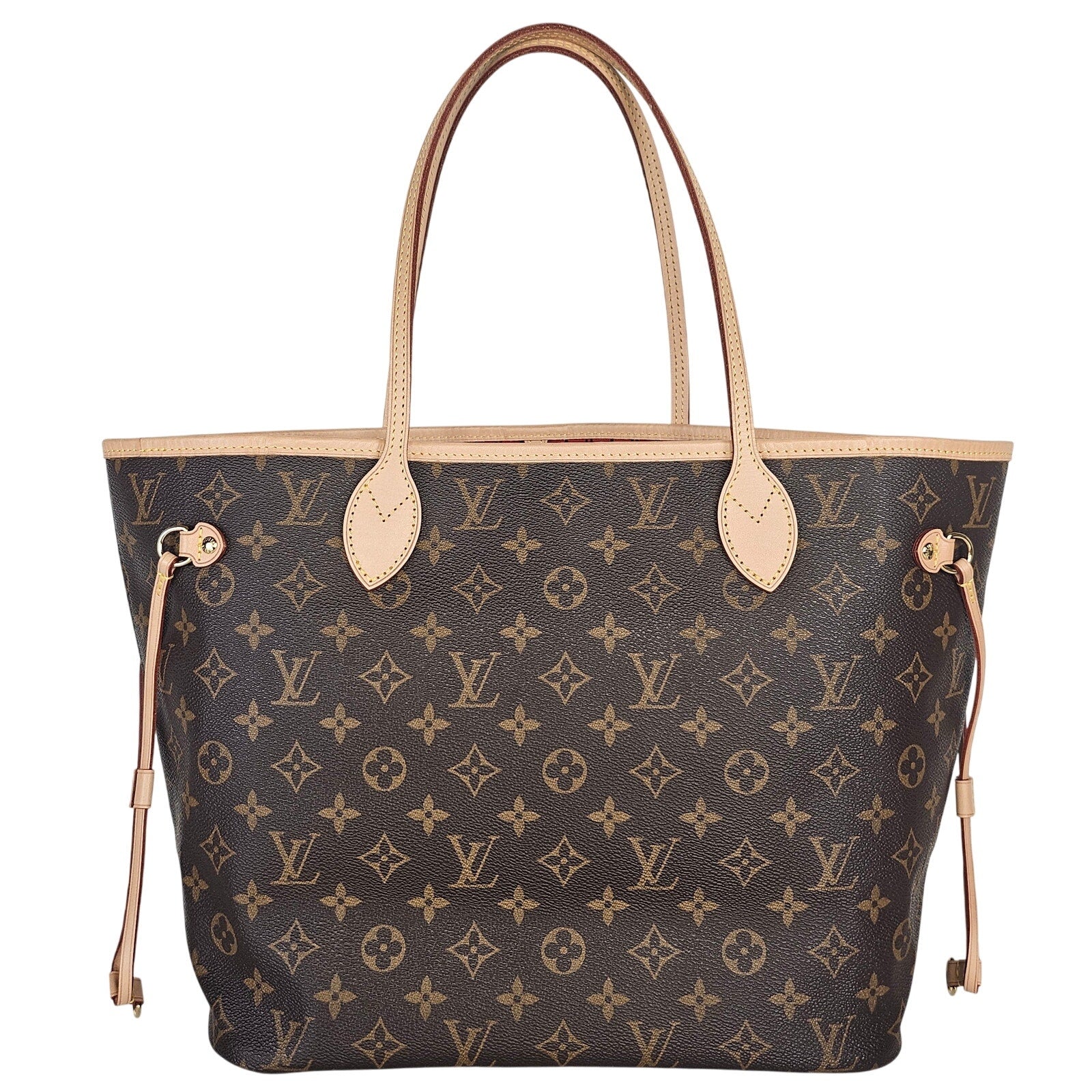 Louis Vuitton Monogram Neverfull MM Tote Cherry Interior