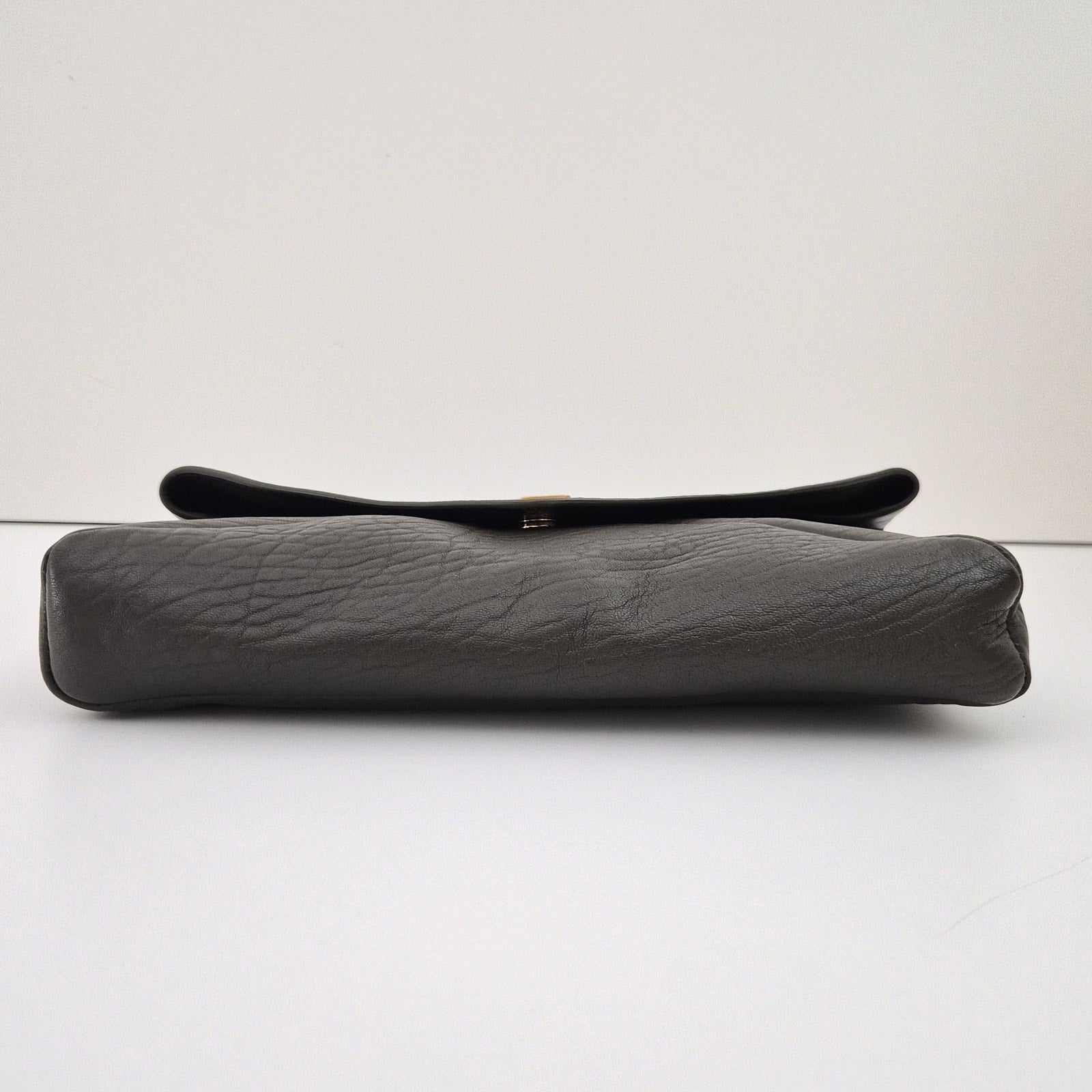 Saint Laurent Grained Lambskin Cassandre Envelope Pouch Taupe