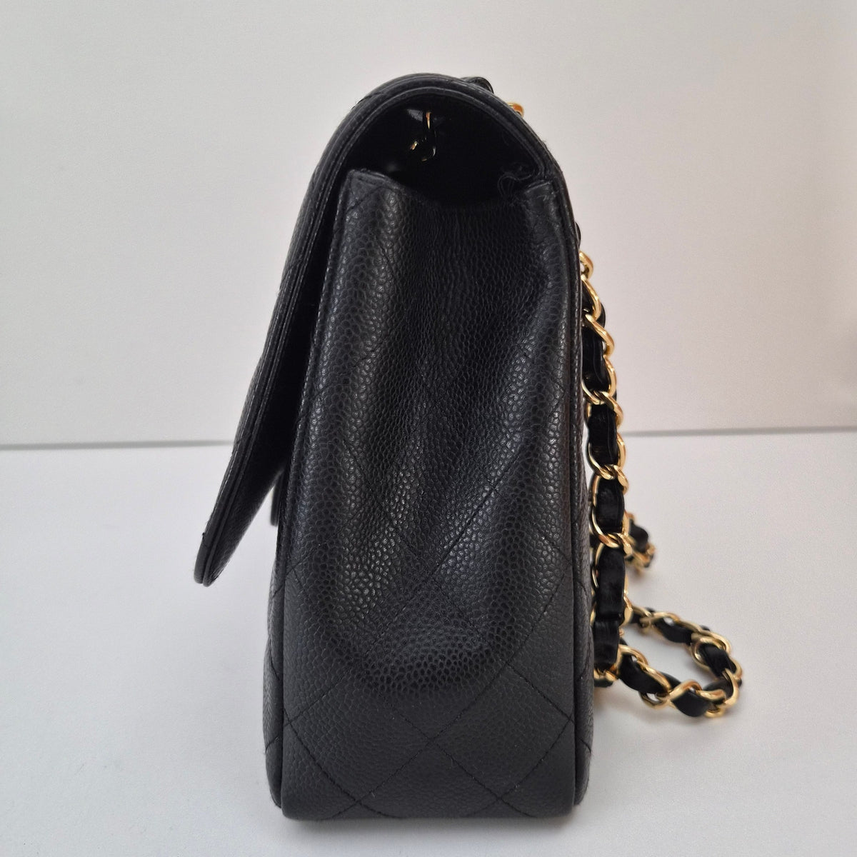 Chanel Caviar Leather Quilted Jumbo Single Flap Black